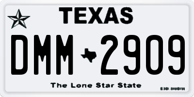 TX license plate DMM2909