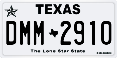 TX license plate DMM2910