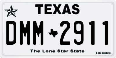 TX license plate DMM2911