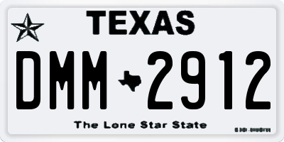 TX license plate DMM2912