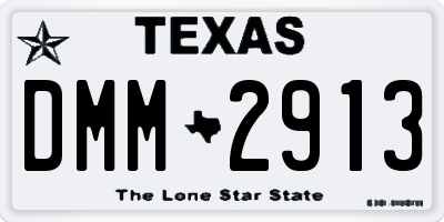 TX license plate DMM2913