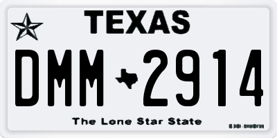 TX license plate DMM2914