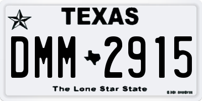 TX license plate DMM2915