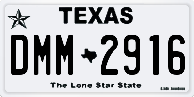 TX license plate DMM2916