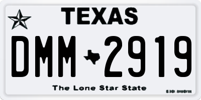 TX license plate DMM2919