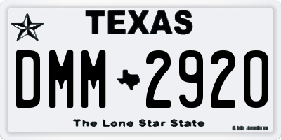 TX license plate DMM2920