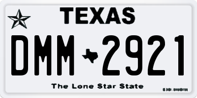 TX license plate DMM2921