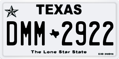 TX license plate DMM2922