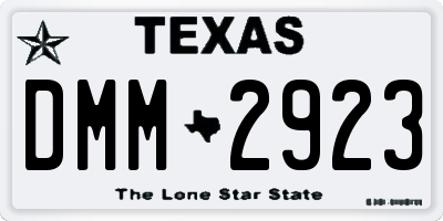 TX license plate DMM2923