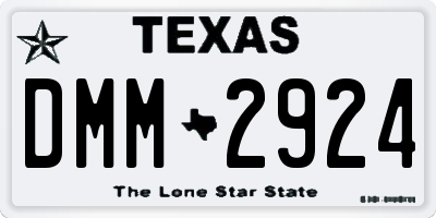 TX license plate DMM2924