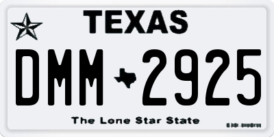 TX license plate DMM2925