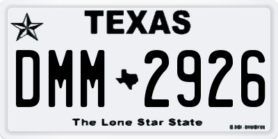 TX license plate DMM2926