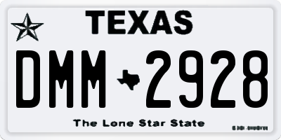 TX license plate DMM2928