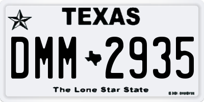 TX license plate DMM2935