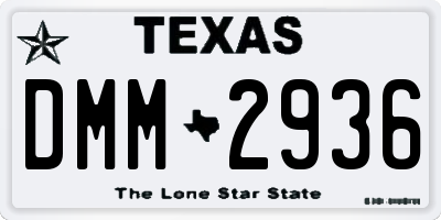 TX license plate DMM2936