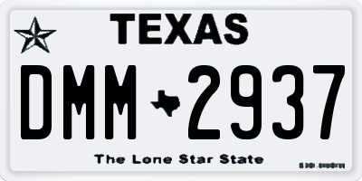 TX license plate DMM2937