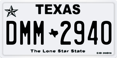 TX license plate DMM2940