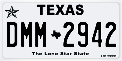 TX license plate DMM2942