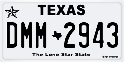TX license plate DMM2943