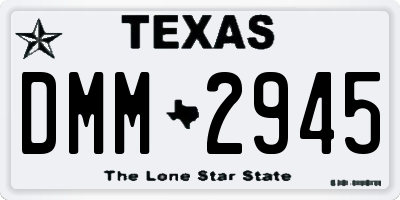 TX license plate DMM2945