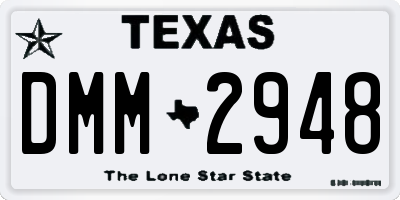 TX license plate DMM2948