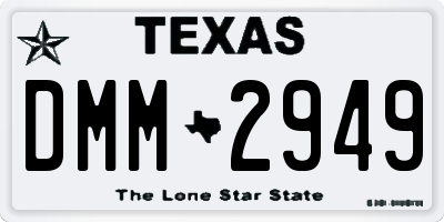 TX license plate DMM2949