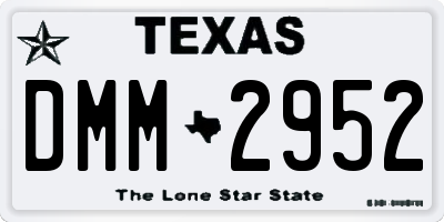 TX license plate DMM2952