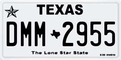 TX license plate DMM2955