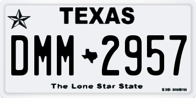 TX license plate DMM2957