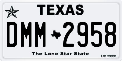 TX license plate DMM2958