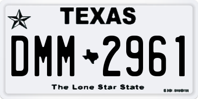 TX license plate DMM2961