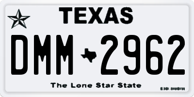 TX license plate DMM2962