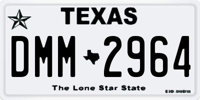 TX license plate DMM2964