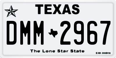 TX license plate DMM2967