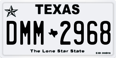 TX license plate DMM2968