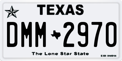 TX license plate DMM2970