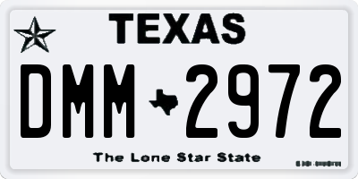 TX license plate DMM2972