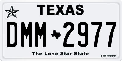 TX license plate DMM2977