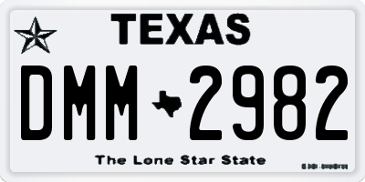 TX license plate DMM2982