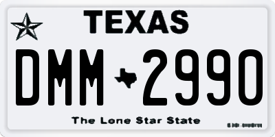 TX license plate DMM2990