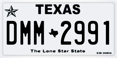 TX license plate DMM2991