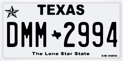 TX license plate DMM2994