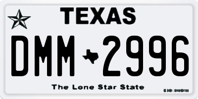 TX license plate DMM2996