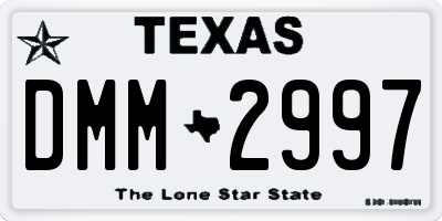 TX license plate DMM2997