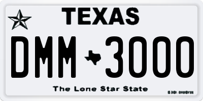 TX license plate DMM3000