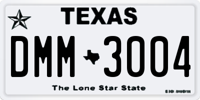 TX license plate DMM3004