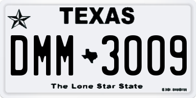 TX license plate DMM3009