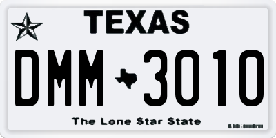 TX license plate DMM3010