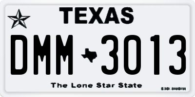 TX license plate DMM3013