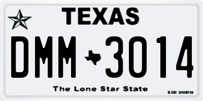 TX license plate DMM3014